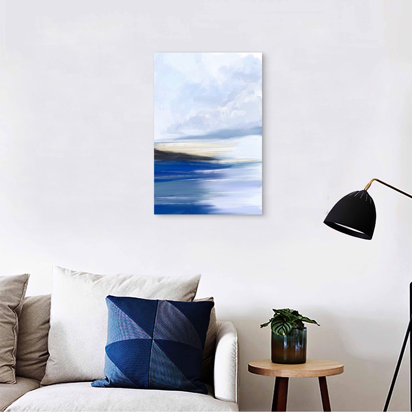 Abstract Seascape Painting 60x90cm Metal Print Ready to Hang