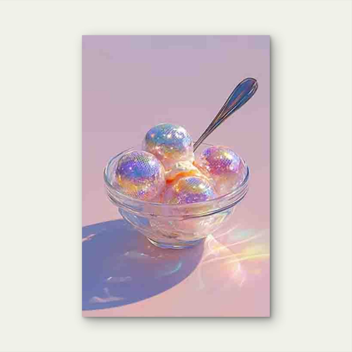 Featuring a Disco Ball Ice Cream Design 60x90cm Metal Print Ready to Hang