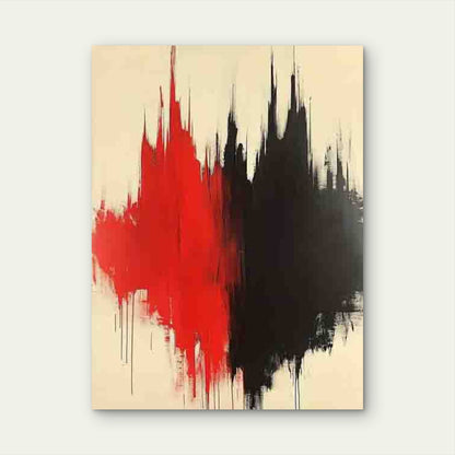 Black, White, And Red Abstract 60x90cm Metal Print Ready to Hang