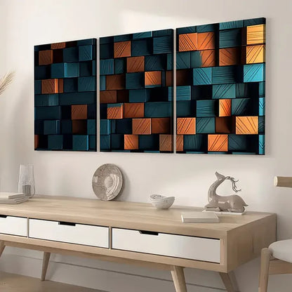 3pcs Fashion Abstract Irregular Graphic Art Wall Art Set Canvas Unframed - High Quality Print 100% Australian Made Wall Canvas
