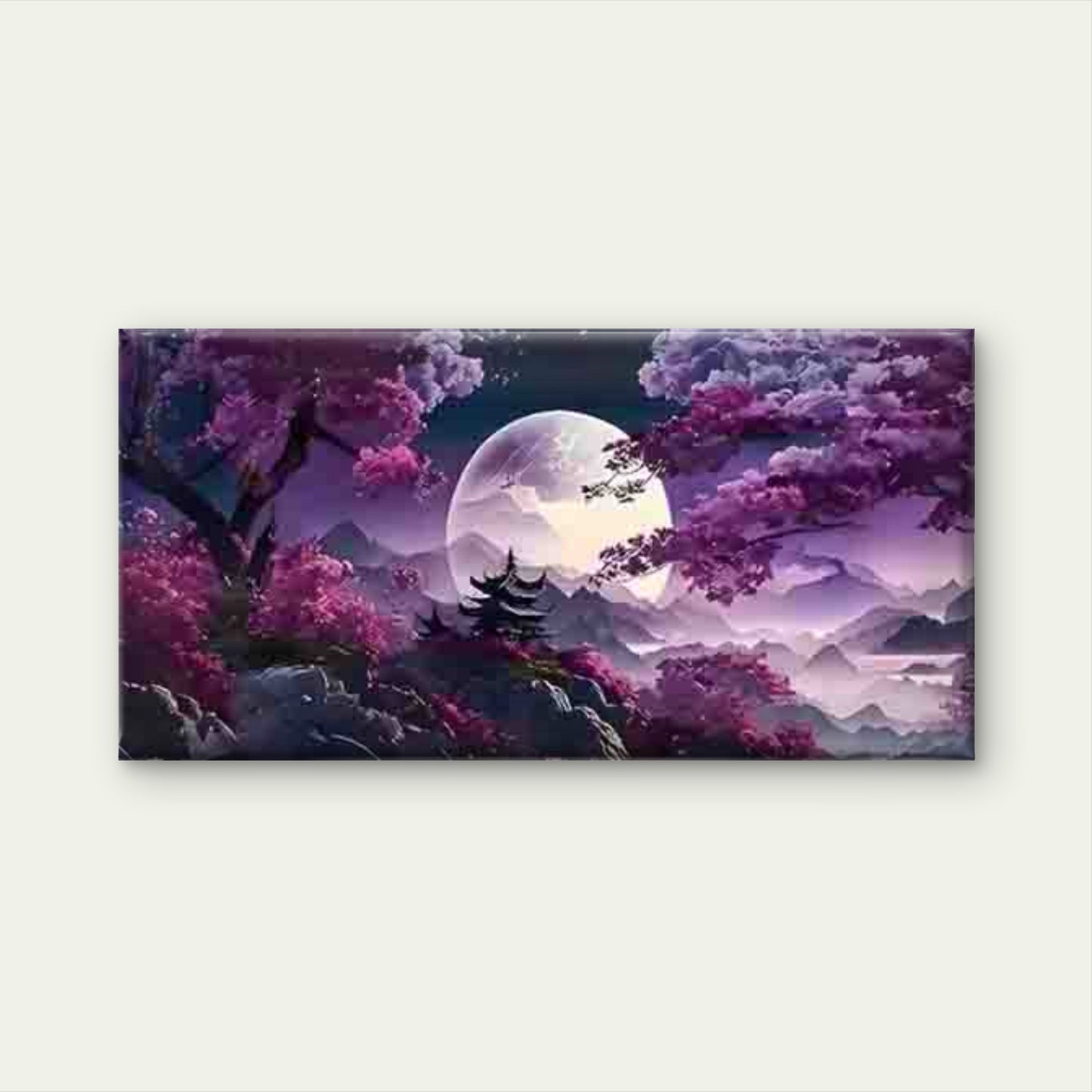 Abstract Japanese Landscape Wall Art Canvas Office Home Room Framed 120x60cm