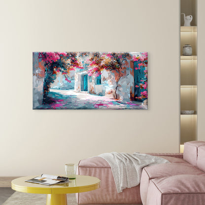 Greece Mediterranean Wall Art Canvas Office Home Room Framed 120x60cm
