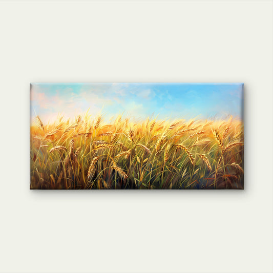 Golden Wheat Field Sunny Wall Art Canvas Office Home Room Framed 120x60cm