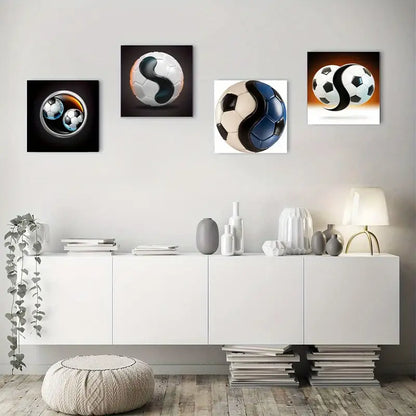 4pcs  Football Interior Designers Wall Art Canvas Framed