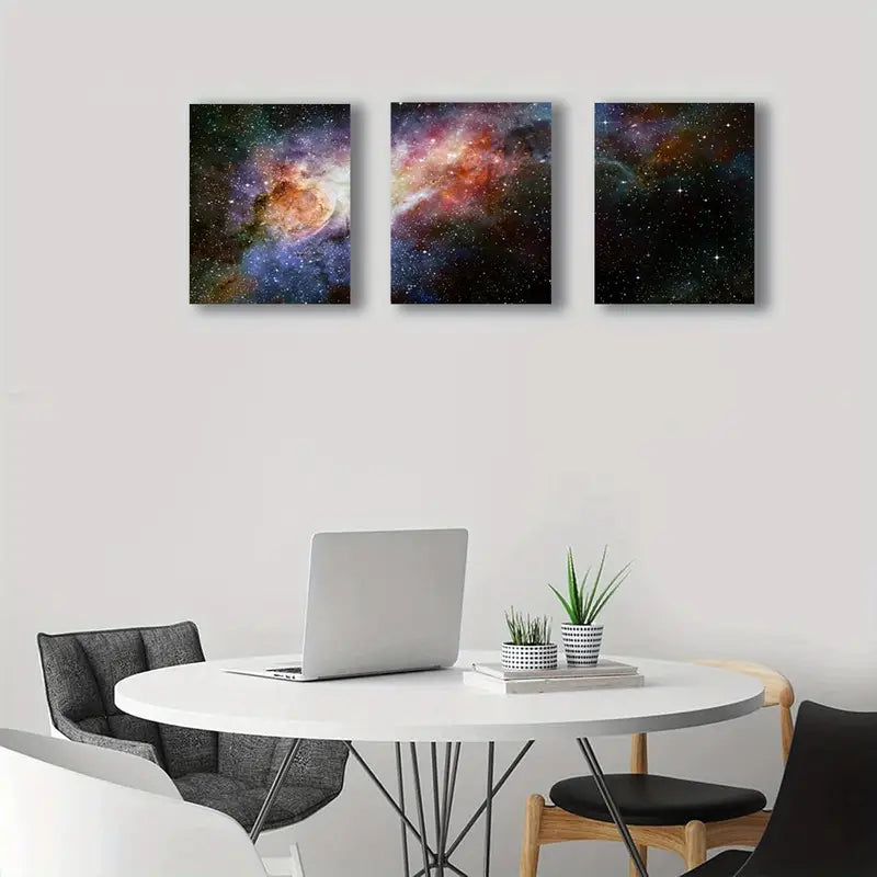 3pcs Beautiful Multicolored Modern Metal Print Ready to Hang Art - Bella Home Decor