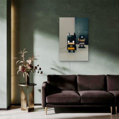 Couple Of Legos That Are Sitting On A Table 60x90cm Metal Print Ready to Hang