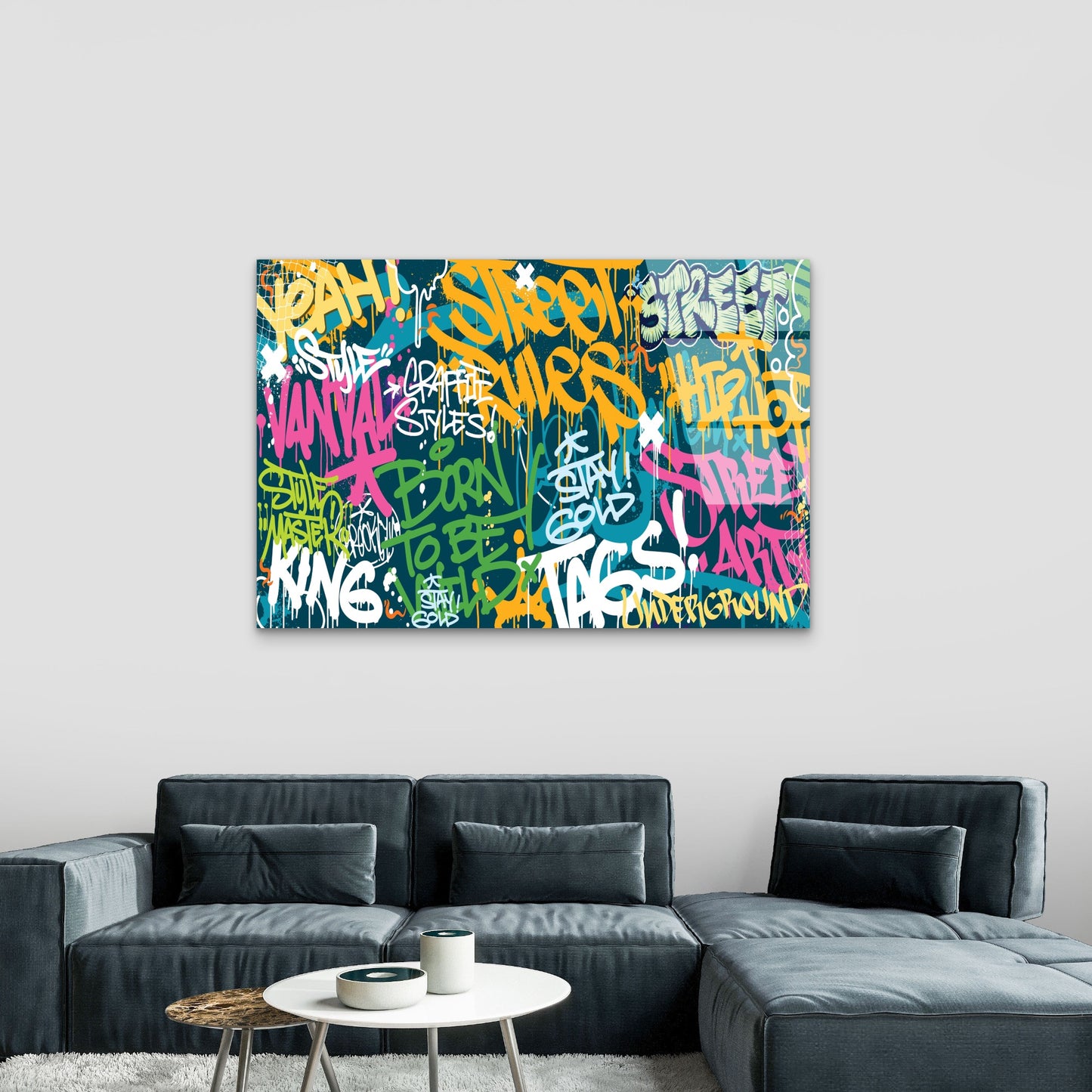 Urban Graffiti Street Art Hip Hop Tags   Acrylic Glass Printing Wall Art Australian Made Quality