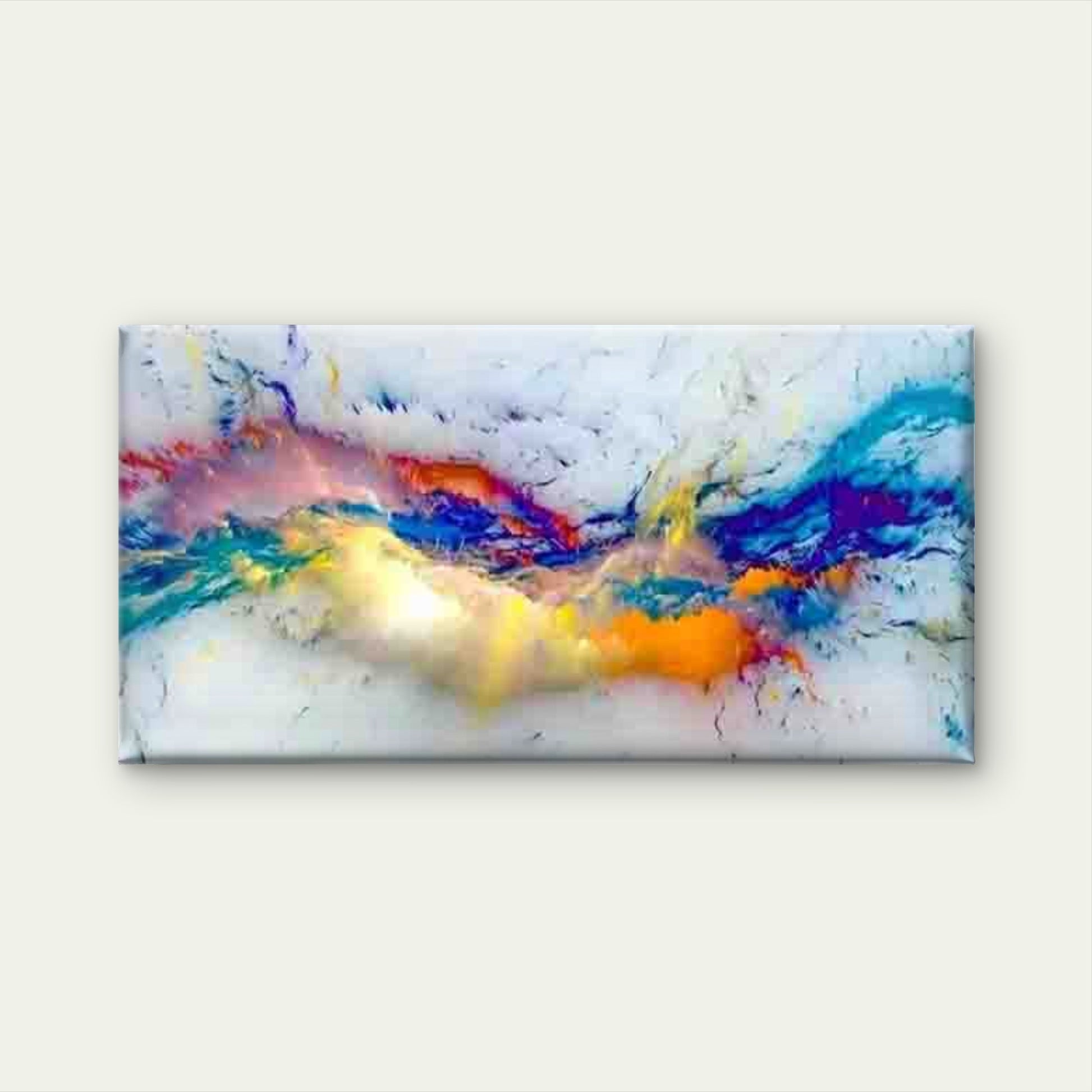 Abstract Water Flow Wall Art Canvas Office Home Room Framed 120x60cm - Bella Home Decor