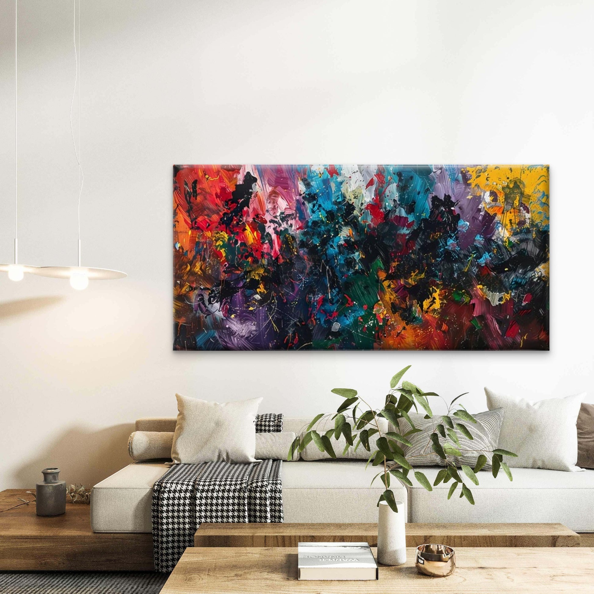 Abstract Colorful Galaxy Wall Art Canvas Office Home Room Framed 120x60cm - Bella Home Decor