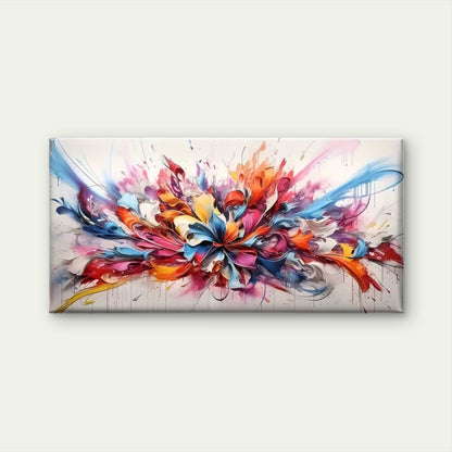 Abstract Floral Color Splash Wall Art Canvas Office Home Room Framed 120x60cm