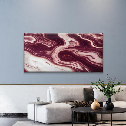 Maroon Rose Gold Marble Wall Art Canvas Office Home Room Framed 120x60cm - Bella Home Decor