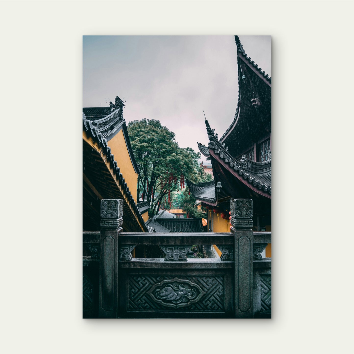 Asian Temple Courtyard Heritage 40x60cm Metal Print Ready to Hang