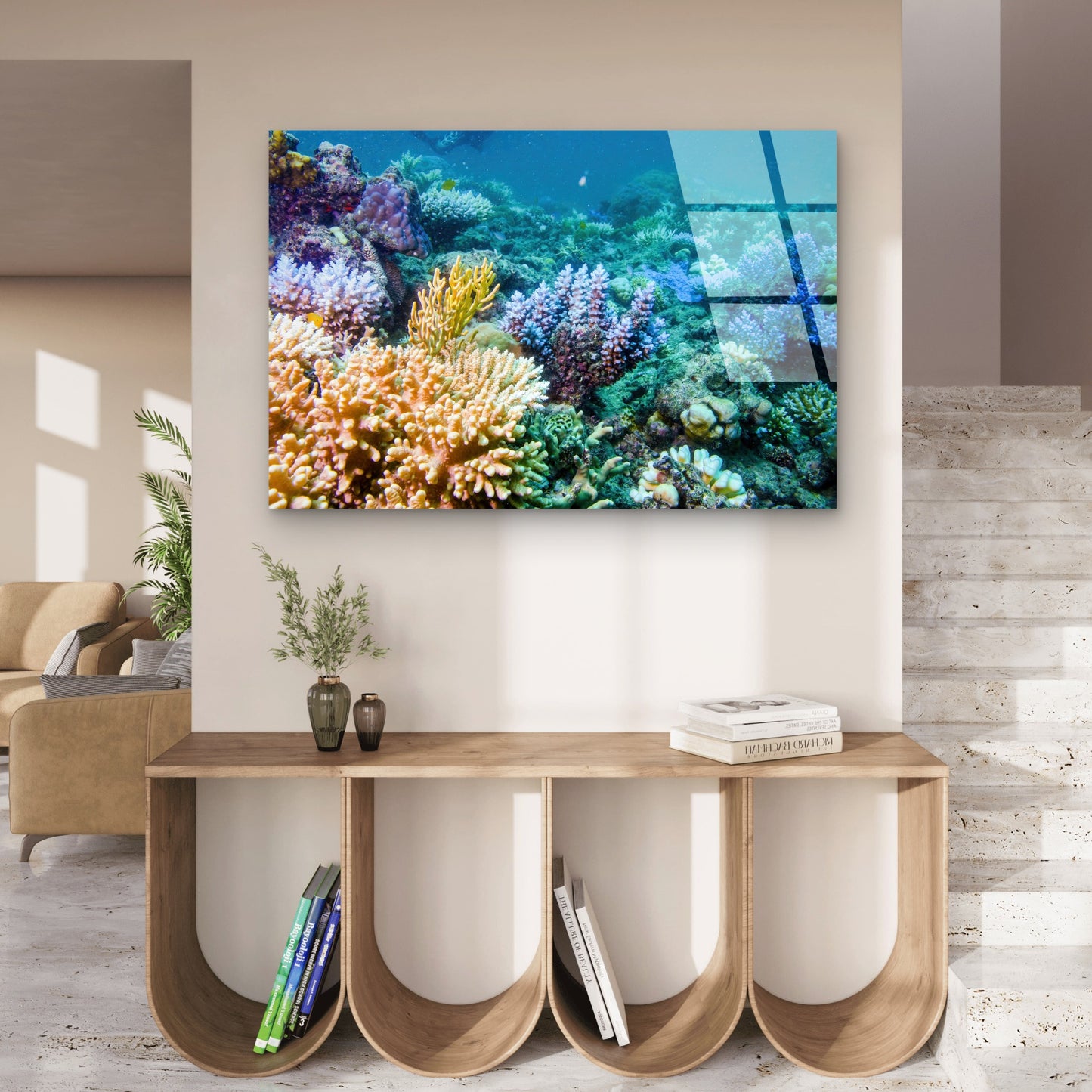 Colorful Deep Sea Coral Reef Scene  Acrylic Glass Printing Wall Art Australian Made Quality