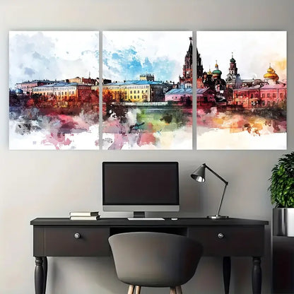 3pcs Izhevsk Russia, Travel Poster, City, Metal Print Ready to Hang Art