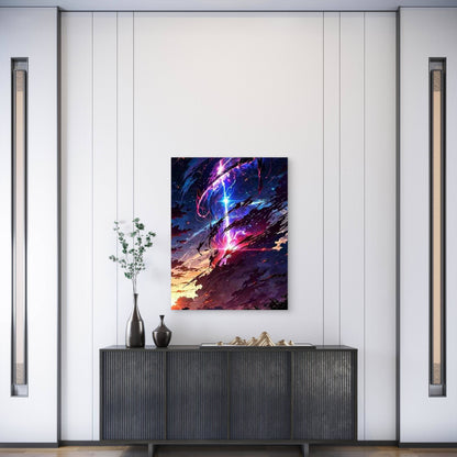 Starry Sky Crack 60x90cm Metal Print Ready to Hang - Bella Home Decor