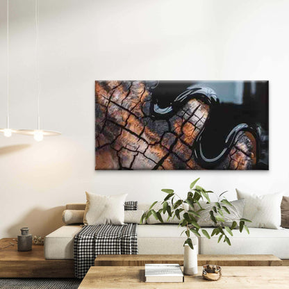 Cracked Earth Reflection Wall Art Canvas Office Home Room Framed 120x60cm - Bella Home Decor