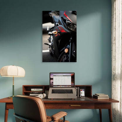 Yamaha YZF R15 Matte Black Red Sportbike 40x60cm Metal Print Ready to Hang