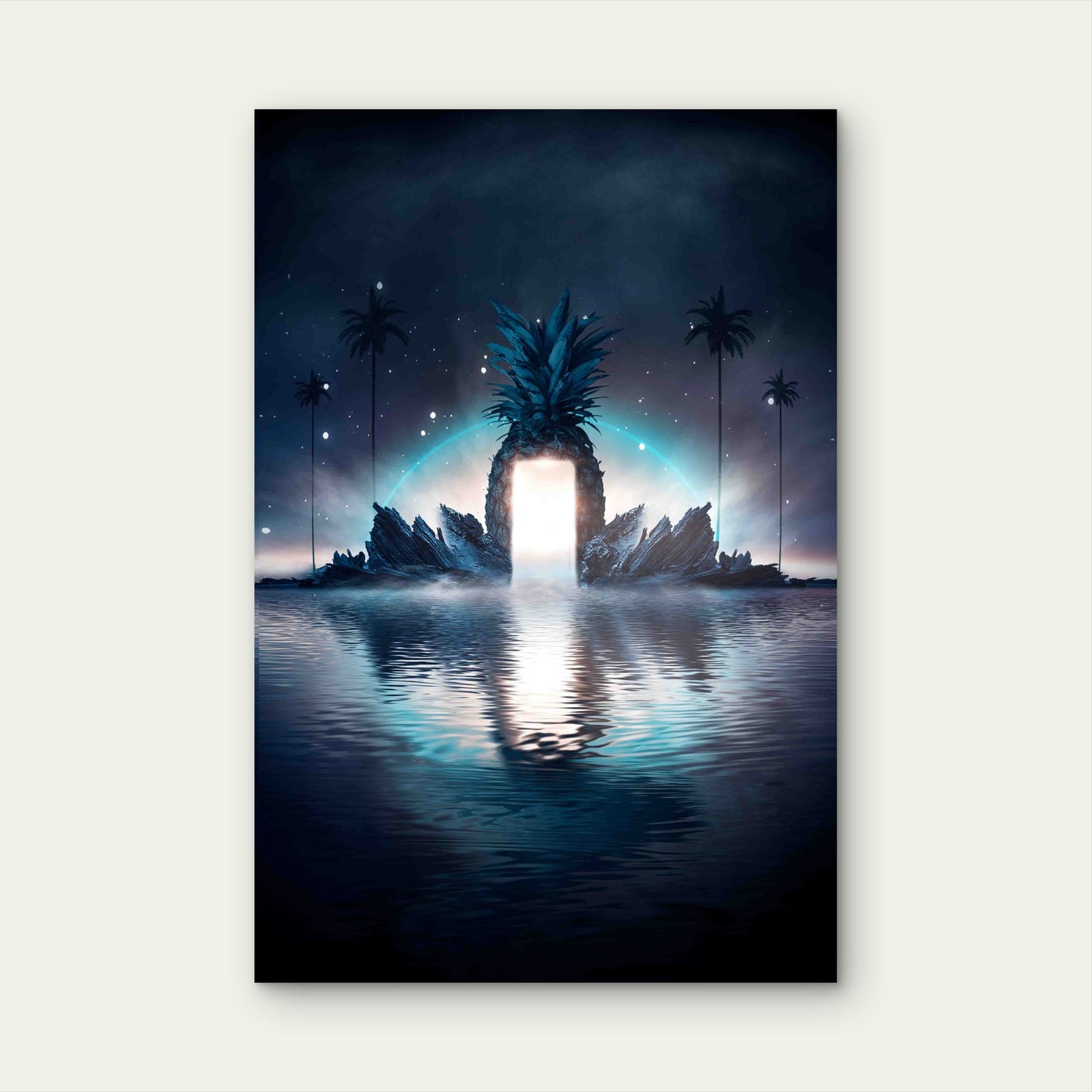 Abstract Fantasy Background Night Landscape  60x90cm Metal Print Ready to Hang