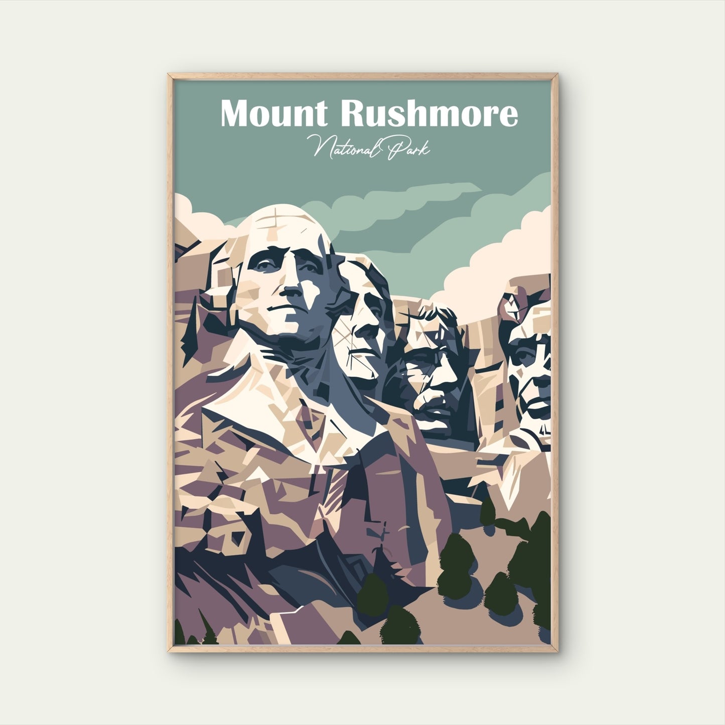 Mount Rushmore National Park USA Travel Poster Print Wall Art