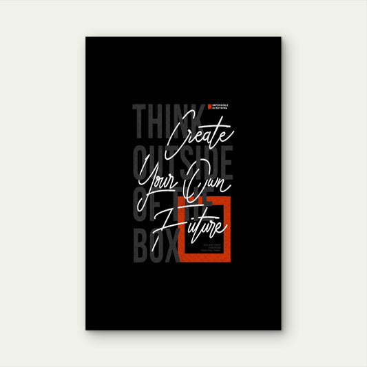 Motivational Quote Creative Mindset Corporate Office Growth 40x60cm Metal Print Ready to Hang