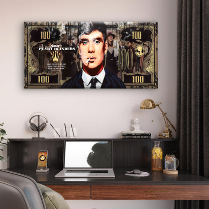 Criminal Money Print Wall Art Canvas Office Home Room Framed 120x60cm - Bella Home Decor