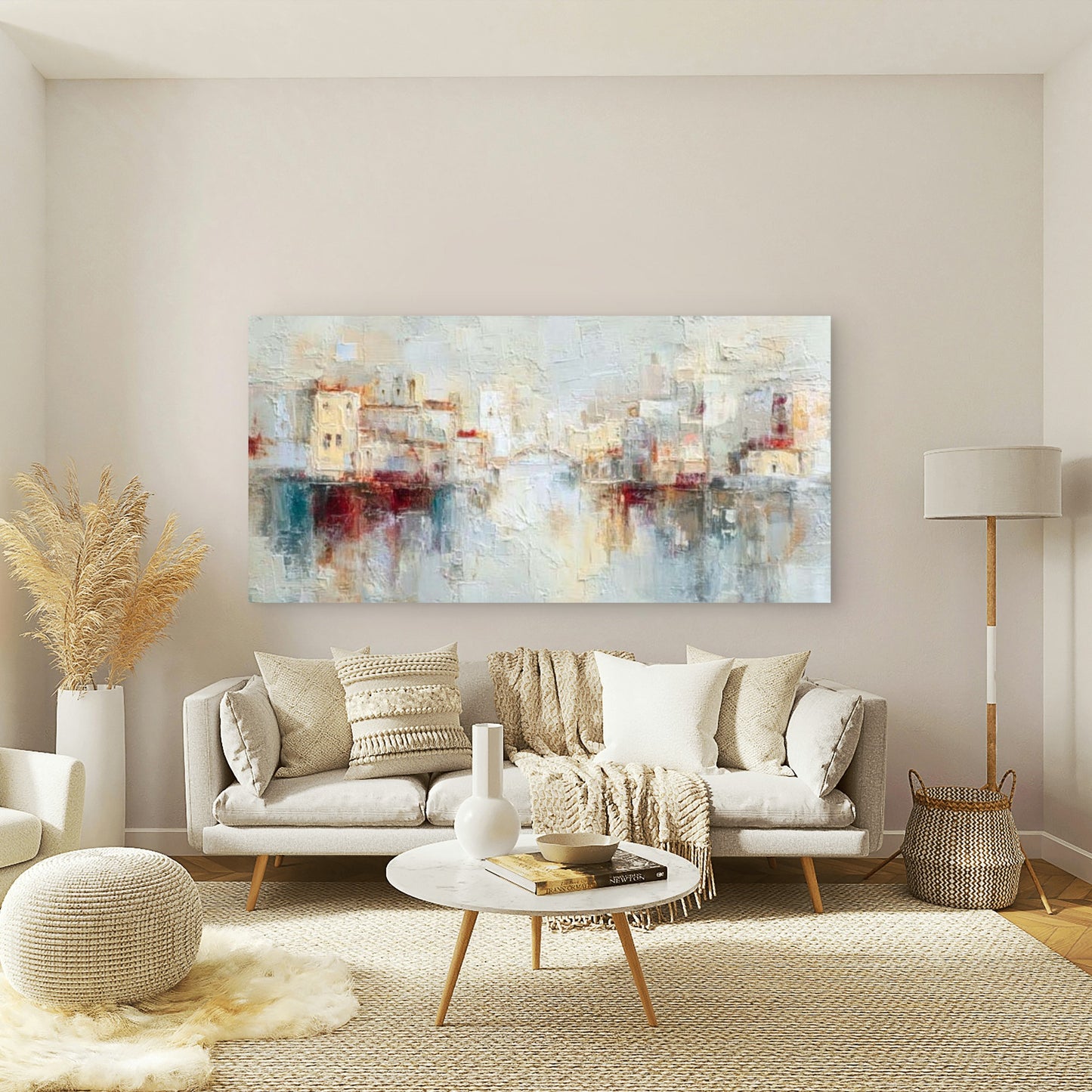 Abstract Saints City Wall Art Canvas Office Home Room Framed 120x60cm - Bella Home Decor