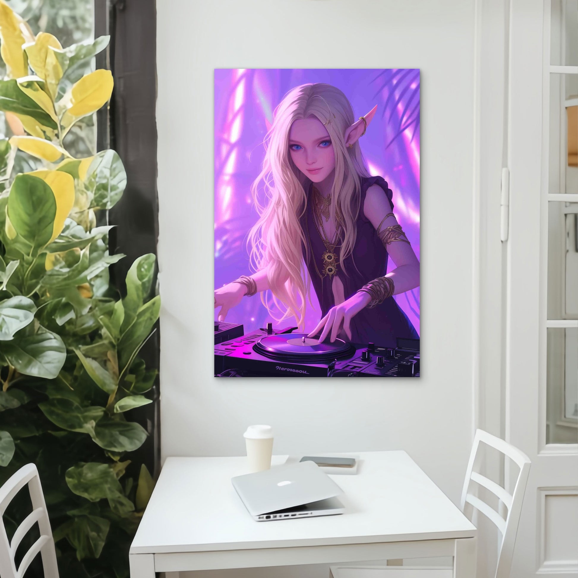 The Ethereal Elven DJ 60x90cm Metal Print Ready to Hang - Bella Home Decor