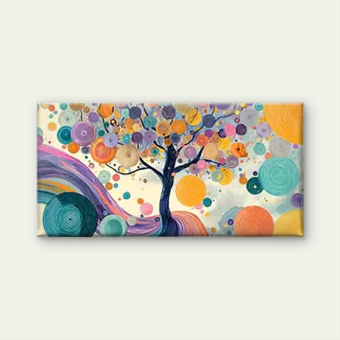 Abstract Colorful Tree Whirlpoo Wall Art Canvas Office Home Room Framed 120x60cm - Bella Home Decor
