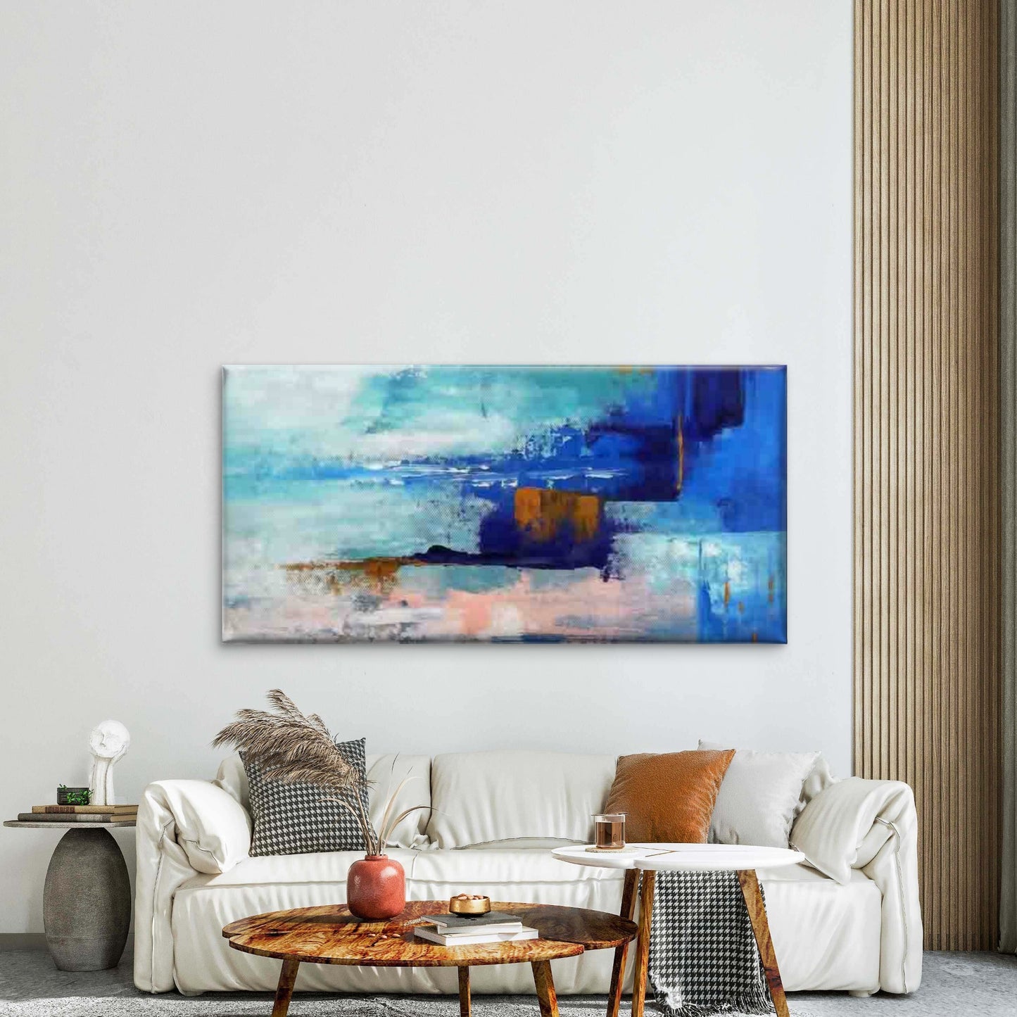 Abstract Landscape Painting Wall Art Canvas Office Home Room Framed 120x60cm - Bella Home Decor