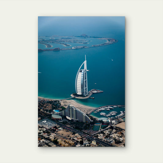 Burj Al Arab Hotel And The Nearby Jumeirah Beach Hotel 60x90cm Metal Print Ready to Hang