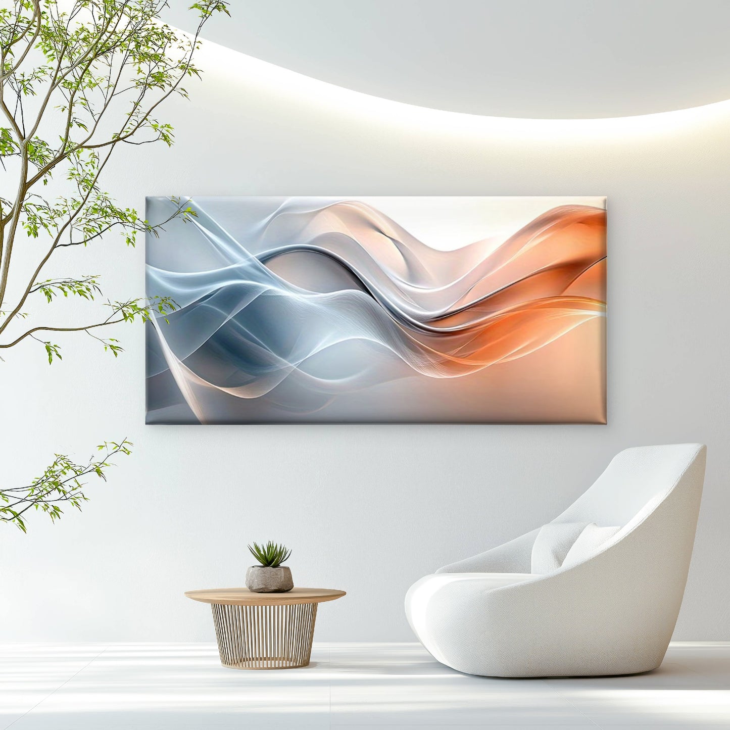 Waves of Light and Color Wall Art Canvas Office Home Room Framed 120x60cm