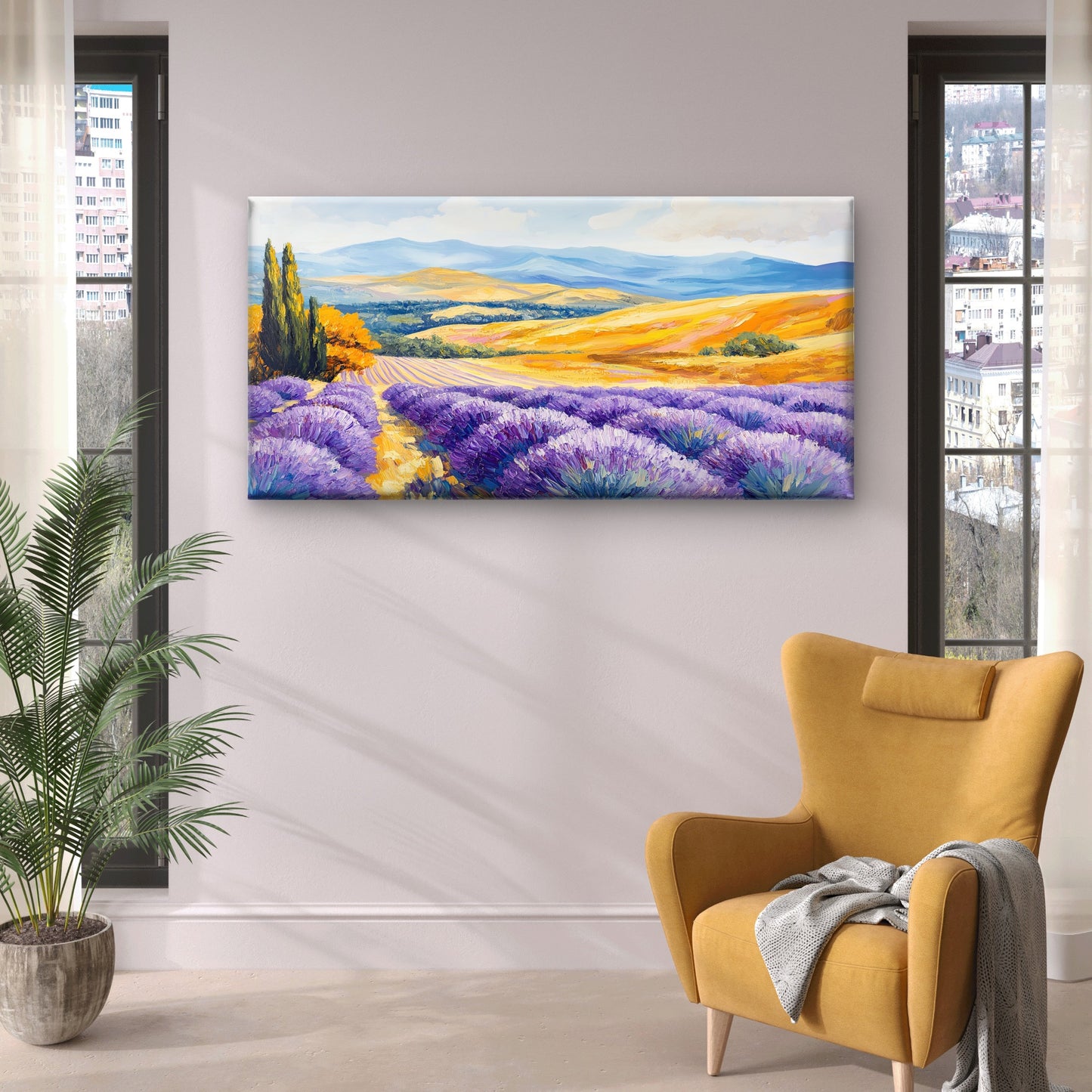 Provence Lavender Field Wall Art Canvas Office Home Room Framed 120x60cm