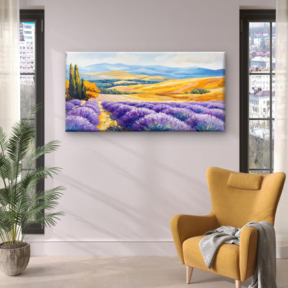 Provence Lavender Field Wall Art Canvas Office Home Room Framed 120x60cm