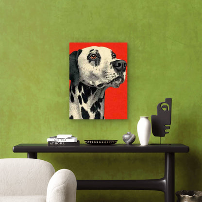 Retro Dalmatian Artwork 60x90cm Metal Print Ready to Hang