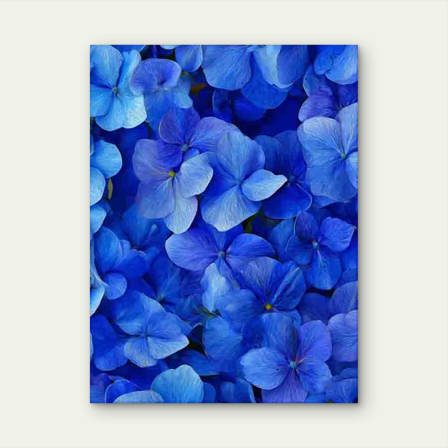 Blue Hydrangea Flower 60x90cm Metal Print Ready to Hang