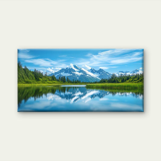 Snow Covered Mountains Wall Art Canvas Office Home Room Framed 120x60cm