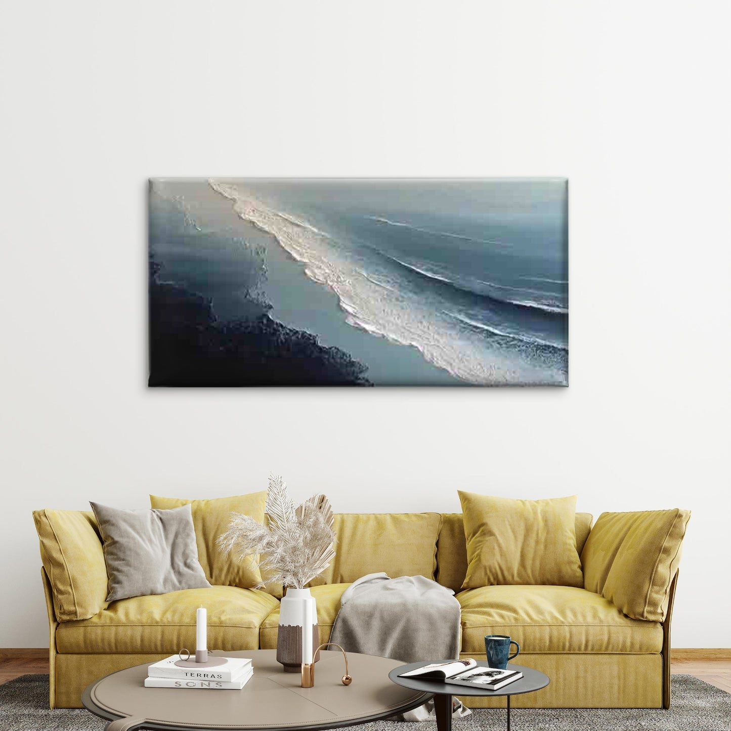 Abstract Images Feathers Wall Art Canvas Office Home Room Framed 120x60cm - Bella Home Decor