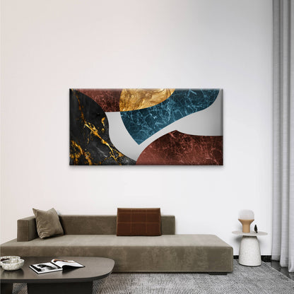 Abstract Marble Gold Foil Wall Art Canvas Office Home Room Framed 120x60cm
