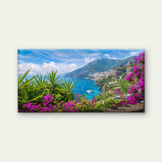 Italy Coastal Landscape Wall Art Canvas Office Home Room Framed 120x60cm