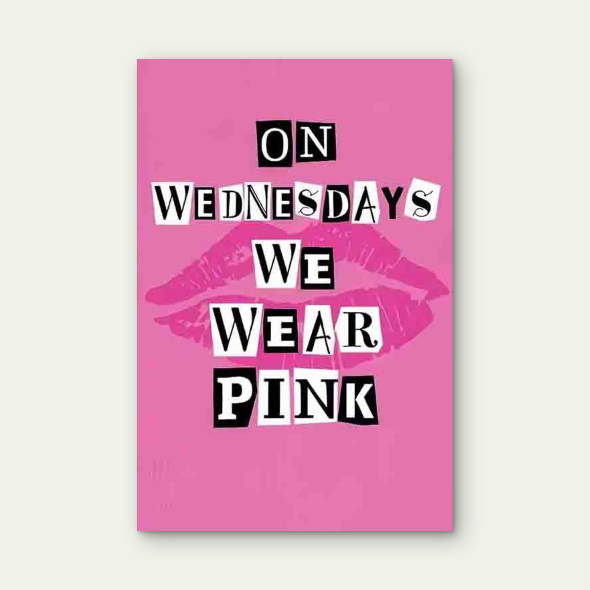 Collage-Style Text With Pink Lips Metal Print Ready to Hang - Bella Home Decor