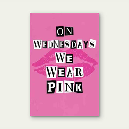 Collage-Style Text With Pink Lips Metal Print Ready to Hang - Bella Home Decor
