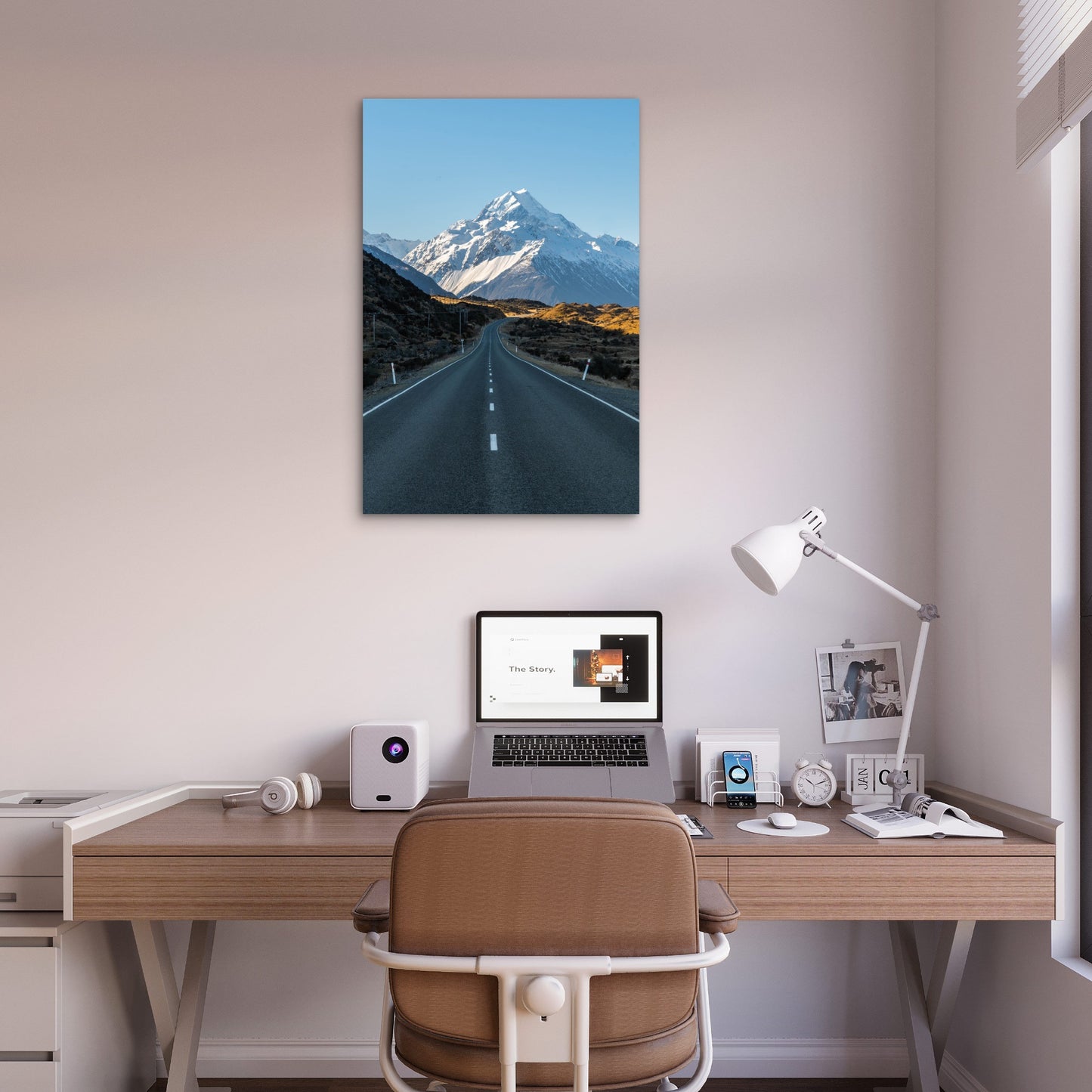 Mount Cook New Zealand Alpine Road 40x60cm Metal Print Ready to Hang