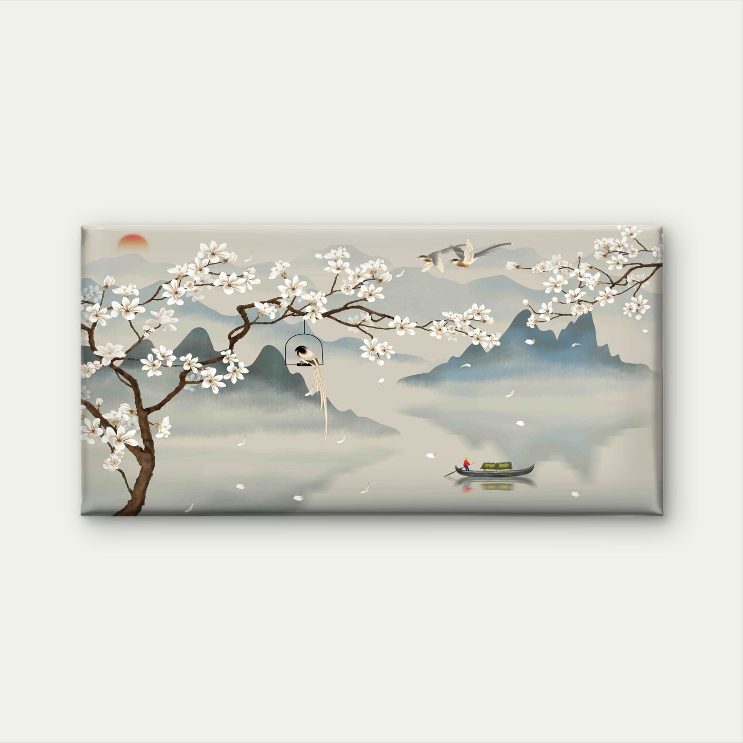 Zen Mountain Lake Landscape Wall Art Canvas Office Home Room Framed 120x60cm