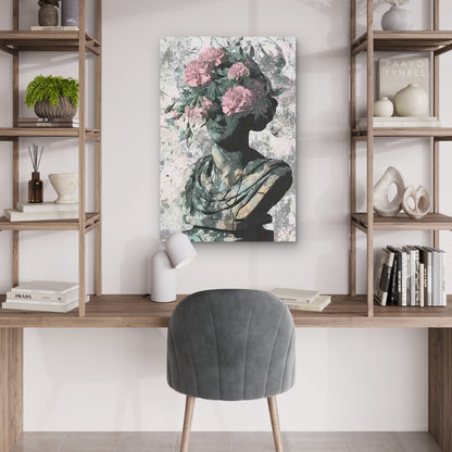 Crimson Bloom Folk 40x60cm Metal Print Ready to Hang - Bella Home Decor