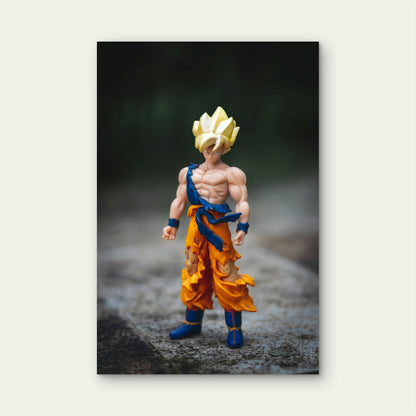 Figure of Goku from Dragon Ball 40x60cm Metal Print Ready to Hang