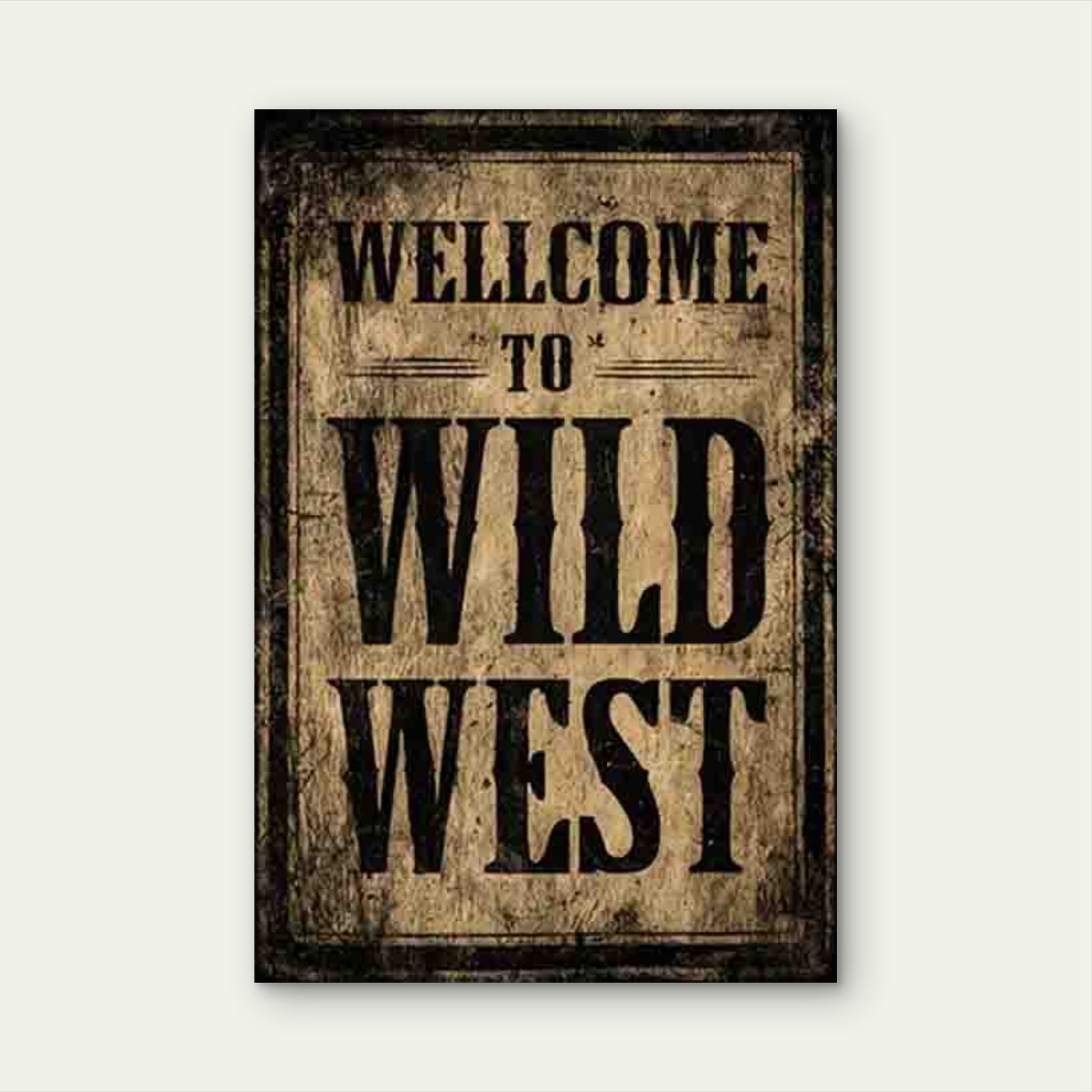 Welcome to Wild West Metal Print Ready to Hang - Bella Home Decor