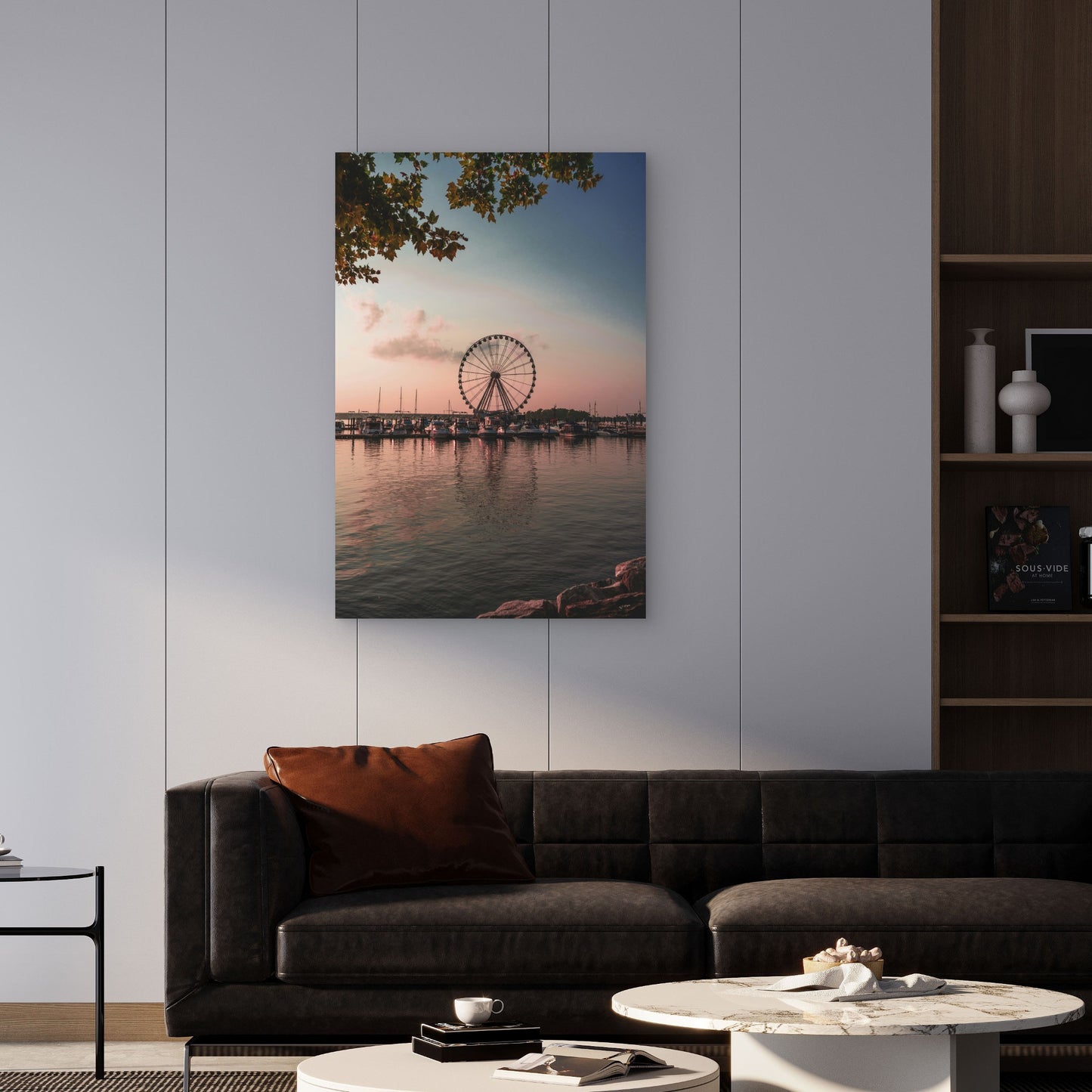 Capital Wheel Located At National Harbor In Maryland 40x60cm Metal Print Ready to Hang