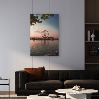 Capital Wheel Located At National Harbor In Maryland 40x60cm Metal Print Ready to Hang