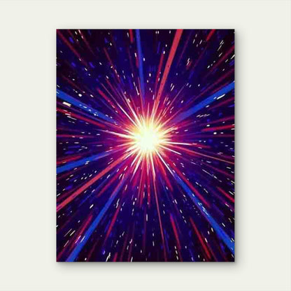 Abstract Cosmic Space Explosion 60x90cm Metal Print Ready to Hang - Bella Home Decor