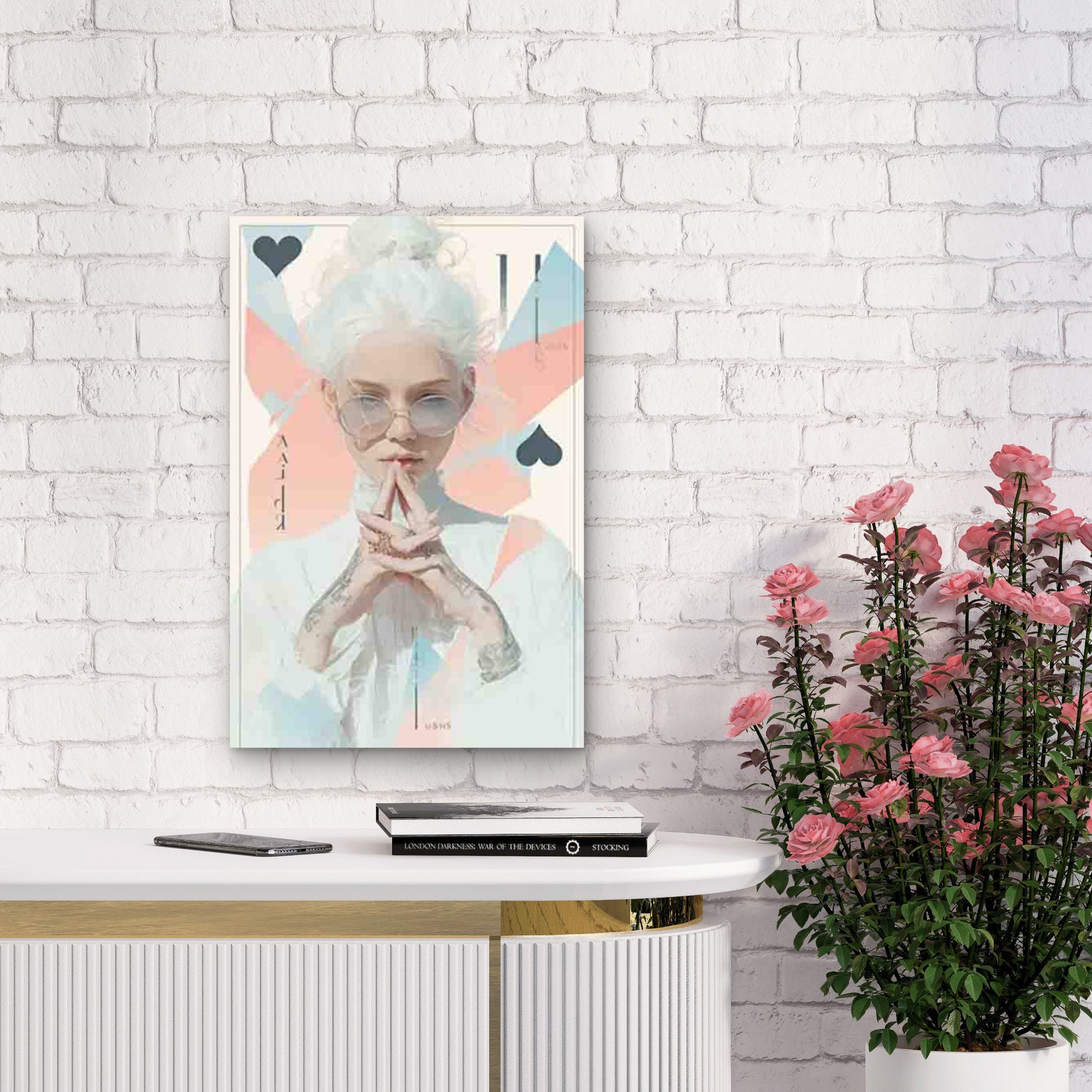 Ace of Spades Elegant Minimalist Metal Print Ready to Hang - Bella Home Decor